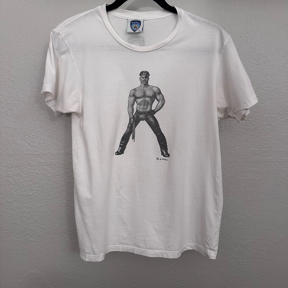White Graphic T-Shirt with Black Print